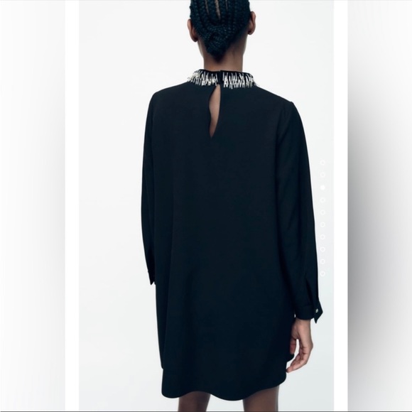 Zara beaded collar mini dress size L - Picture 5 of 16